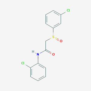 molecular formula C14H11Cl2NO2S B2842350 N-(2-chlorophenyl)-2-[(3-chlorophenyl)sulfinyl]acetamide CAS No. 339107-05-0
