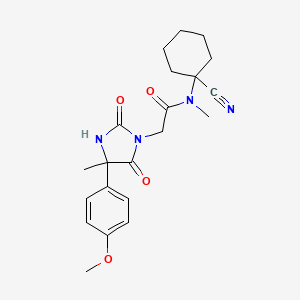 molecular formula C21H26N4O4 B2842351 N-(1-cyanocyclohexyl)-2-[4-(4-methoxyphenyl)-4-methyl-2,5-dioxoimidazolidin-1-yl]-N-methylacetamide CAS No. 1276436-79-3