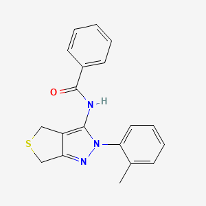 molecular formula C19H17N3OS B2842359 N-(2-(o-tolyl)-4,6-dihydro-2H-thieno[3,4-c]pyrazol-3-yl)benzamide CAS No. 396719-70-3