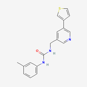 molecular formula C18H17N3OS B2842375 1-((5-(Thiophen-3-yl)pyridin-3-yl)methyl)-3-(m-tolyl)urea CAS No. 1798490-41-1