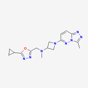 molecular formula C16H20N8O B2842377 N-[(5-cyclopropyl-1,3,4-oxadiazol-2-yl)methyl]-N-methyl-1-{3-methyl-[1,2,4]triazolo[4,3-b]pyridazin-6-yl}azetidin-3-amine CAS No. 2198168-23-7