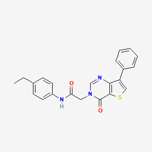 molecular formula C22H19N3O2S B2842382 N-(4-ethylphenyl)-2-(4-oxo-7-phenylthieno[3,2-d]pyrimidin-3(4H)-yl)acetamide CAS No. 1105235-36-6
