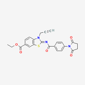 (Z)-ethyl 2-((4-(2,5-dioxopyrrolidin-1-yl)benzoyl)imino)-3-(prop-2-yn-1-yl)-2,3-dihydrobenzo[d]thiazole-6-carboxylate