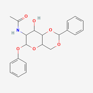 N-(8-hydroxy-6-phenoxy-2-phenylhexahydropyrano[3,2-d][1,3]dioxin-7-yl)acetamide