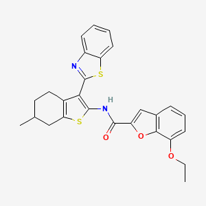 N-(3-(benzo[d]thiazol-2-yl)-6-methyl-4,5,6,7-tetrahydrobenzo[b]thiophen-2-yl)-7-ethoxybenzofuran-2-carboxamide