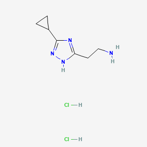 2-(3-Cyclopropyl-1H-1,2,4-triazol-5-yl)ethanamine;dihydrochloride
