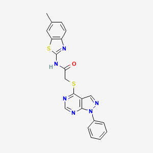 N-(6-methylbenzo[d]thiazol-2-yl)-2-((1-phenyl-1H-pyrazolo[3,4-d]pyrimidin-4-yl)thio)acetamide