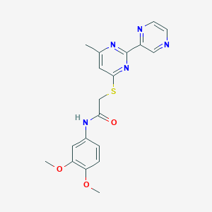 N-(3,4-dimethoxyphenyl)-2-((6-methyl-2-(pyrazin-2-yl)pyrimidin-4-yl)thio)acetamide