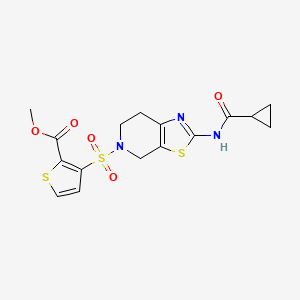 methyl 3-((2-(cyclopropanecarboxamido)-6,7-dihydrothiazolo[5,4-c]pyridin-5(4H)-yl)sulfonyl)thiophene-2-carboxylate