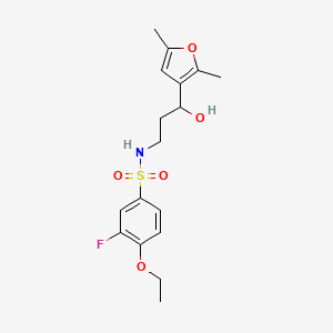 molecular formula C17H22FNO5S B2842421 N-(3-(2,5-dimethylfuran-3-yl)-3-hydroxypropyl)-4-ethoxy-3-fluorobenzenesulfonamide CAS No. 1448136-58-0