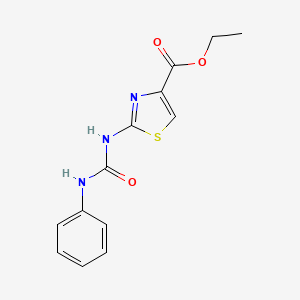 molecular formula C13H13N3O3S B2842426 Ethyl 2-(3-phenylureido)thiazole-4-carboxylate CAS No. 313273-81-3