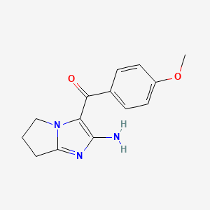molecular formula C14H15N3O2 B2842446 3-(4-methoxybenzoyl)-5H,6H,7H-pyrrolo[1,2-a]imidazol-2-amine CAS No. 352554-39-3