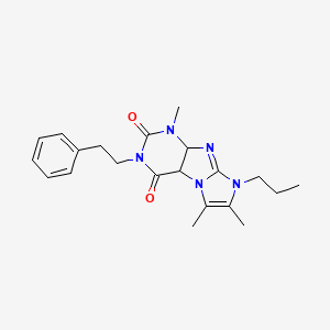molecular formula C21H25N5O2 B2842447 1,6,7-trimethyl-3-(2-phenylethyl)-8-propyl-1H,2H,3H,4H,8H-imidazo[1,2-g]purine-2,4-dione CAS No. 878721-04-1