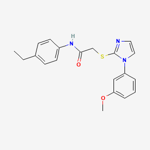 molecular formula C20H21N3O2S B2842450 N-(4-ethylphenyl)-2-((1-(3-methoxyphenyl)-1H-imidazol-2-yl)thio)acetamide CAS No. 851132-44-0