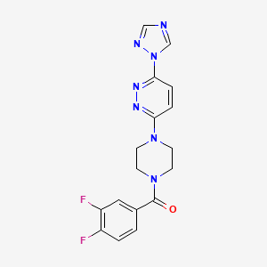 molecular formula C17H15F2N7O B2842453 (4-(6-(1H-1,2,4-triazol-1-yl)pyridazin-3-yl)piperazin-1-yl)(3,4-difluorophenyl)methanone CAS No. 1795360-31-4