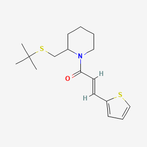 molecular formula C17H25NOS2 B2842456 (E)-1-(2-((tert-butylthio)methyl)piperidin-1-yl)-3-(thiophen-2-yl)prop-2-en-1-one CAS No. 2035007-80-6