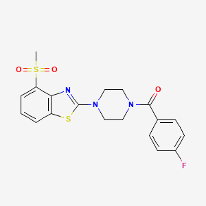 molecular formula C19H18FN3O3S2 B2842461 2-[4-(4-fluorobenzoyl)piperazin-1-yl]-4-methanesulfonyl-1,3-benzothiazole CAS No. 941918-61-2