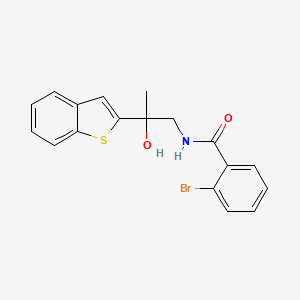 molecular formula C18H16BrNO2S B2842470 N-[2-(1-benzothiophen-2-yl)-2-hydroxypropyl]-2-bromobenzamide CAS No. 2034547-65-2