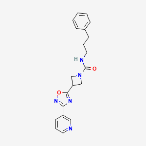 molecular formula C20H21N5O2 B2842492 N-(3-phenylpropyl)-3-(3-(pyridin-3-yl)-1,2,4-oxadiazol-5-yl)azetidine-1-carboxamide CAS No. 1324506-95-7