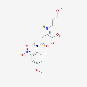 molecular formula C16H23N3O7 B2842505 3-[(4-ETHOXY-2-NITROPHENYL)CARBAMOYL]-2-[(3-METHOXYPROPYL)AMINO]PROPANOIC ACID CAS No. 1104387-11-2