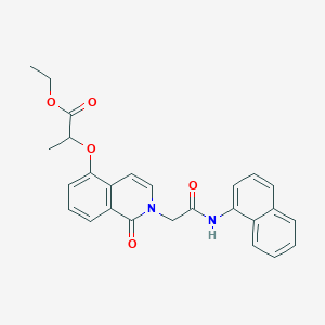 molecular formula C26H24N2O5 B2842520 ethyl 2-[(2-{[(naphthalen-1-yl)carbamoyl]methyl}-1-oxo-1,2-dihydroisoquinolin-5-yl)oxy]propanoate CAS No. 868224-36-6