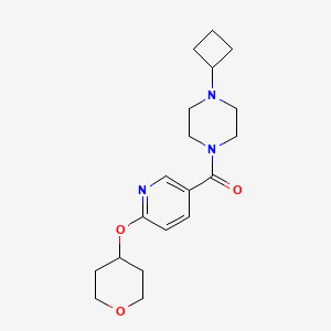 molecular formula C19H27N3O3 B2842526 1-cyclobutyl-4-[6-(oxan-4-yloxy)pyridine-3-carbonyl]piperazine CAS No. 1154322-78-7