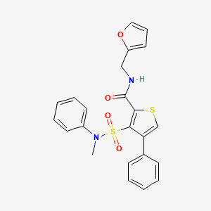 molecular formula C23H20N2O4S2 B2842530 N-[(furan-2-yl)methyl]-3-[methyl(phenyl)sulfamoyl]-4-phenylthiophene-2-carboxamide CAS No. 1105226-41-2
