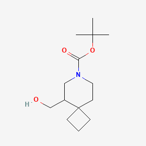 molecular formula C14H25NO3 B2842557 Tert-butyl 9-(hydroxymethyl)-7-azaspiro[3.5]nonane-7-carboxylate CAS No. 2344680-62-0