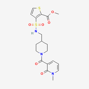molecular formula C19H23N3O6S2 B2842579 methyl 3-({[1-(1-methyl-2-oxo-1,2-dihydropyridine-3-carbonyl)piperidin-4-yl]methyl}sulfamoyl)thiophene-2-carboxylate CAS No. 1234941-08-2