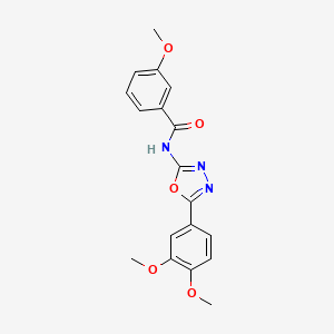 molecular formula C18H17N3O5 B2842602 N-[5-(3,4-dimethoxyphenyl)-1,3,4-oxadiazol-2-yl]-3-methoxybenzamide CAS No. 941959-63-3