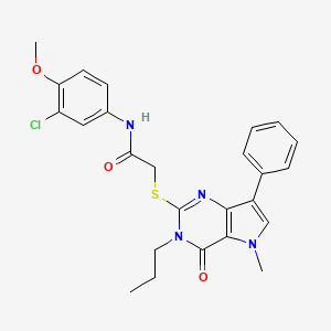 molecular formula C25H25ClN4O3S B2842649 N-(3-chloro-4-methoxyphenyl)-2-({5-methyl-4-oxo-7-phenyl-3-propyl-3H,4H,5H-pyrrolo[3,2-d]pyrimidin-2-yl}sulfanyl)acetamide CAS No. 1115338-34-5