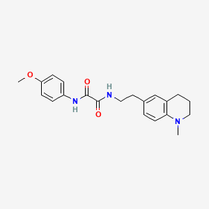 molecular formula C21H25N3O3 B2842678 N'-(4-methoxyphenyl)-N-[2-(1-methyl-1,2,3,4-tetrahydroquinolin-6-yl)ethyl]ethanediamide CAS No. 946362-82-9
