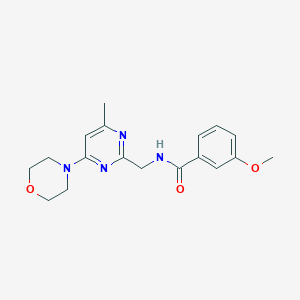 molecular formula C18H22N4O3 B2842691 3-methoxy-N-((4-methyl-6-morpholinopyrimidin-2-yl)methyl)benzamide CAS No. 1797661-64-3