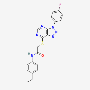 molecular formula C20H17FN6OS B2842710 N-(4-ethylphenyl)-2-{[3-(4-fluorophenyl)-3H-[1,2,3]triazolo[4,5-d]pyrimidin-7-yl]sulfanyl}acetamide CAS No. 863459-94-3