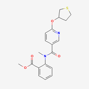 molecular formula C19H20N2O4S B2842726 methyl 2-(N-methyl-6-((tetrahydrothiophen-3-yl)oxy)nicotinamido)benzoate CAS No. 2034394-29-9