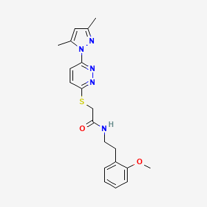 molecular formula C20H23N5O2S B2842743 2-((6-(3,5-dimethyl-1H-pyrazol-1-yl)pyridazin-3-yl)thio)-N-(2-methoxyphenethyl)acetamide CAS No. 1334371-92-4