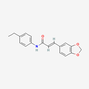 molecular formula C18H17NO3 B2842746 3-(1,3-benzodioxol-5-yl)-N-(4-ethylphenyl)acrylamide CAS No. 329777-44-8