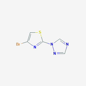 molecular formula C5H3BrN4S B2842759 1-(4-Bromo-1,3-thiazol-2-yl)-1h-1,2,4-triazole CAS No. 1500213-20-6
