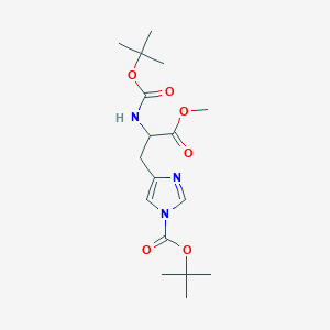 B2842814 tert-butyl 4-(2-((tert-butoxycarbonyl)amino)-3-methoxy-3-oxopropyl)-1H-imidazole-1-carboxylate CAS No. 165062-56-6