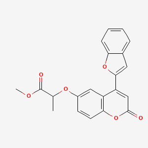 molecular formula C21H16O6 B2842817 methyl 2-{[4-(1-benzofuran-2-yl)-2-oxo-2H-chromen-6-yl]oxy}propanoate CAS No. 898430-03-0