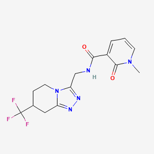 1-methyl-2-oxo-N-((7-(trifluoromethyl)-5,6,7,8-tetrahydro-[1,2,4]triazolo[4,3-a]pyridin-3-yl)methyl)-1,2-dihydropyridine-3-carboxamide