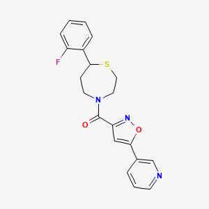 (7-(2-Fluorophenyl)-1,4-thiazepan-4-yl)(5-(pyridin-3-yl)isoxazol-3-yl)methanone