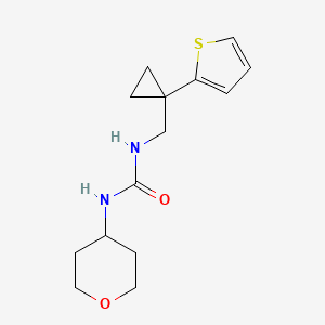 1-(tetrahydro-2H-pyran-4-yl)-3-((1-(thiophen-2-yl)cyclopropyl)methyl)urea