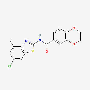molecular formula C17H13ClN2O3S B2842828 N-(6-chloro-4-methyl-1,3-benzothiazol-2-yl)-2,3-dihydro-1,4-benzodioxine-6-carboxamide CAS No. 905682-90-8