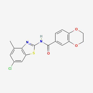 N-(6-chloro-4-methyl-1,3-benzothiazol-2-yl)-2,3-dihydro-1,4-benzodioxine-6-carboxamide