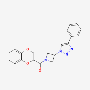 (2,3-dihydrobenzo[b][1,4]dioxin-2-yl)(3-(4-phenyl-1H-1,2,3-triazol-1-yl)azetidin-1-yl)methanone