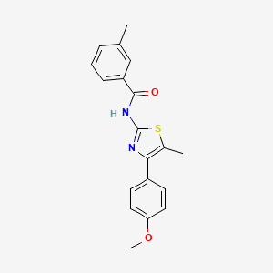 molecular formula C19H18N2O2S B2842843 N-[4-(4-methoxyphenyl)-5-methyl-1,3-thiazol-2-yl]-3-methylbenzamide CAS No. 457941-38-7