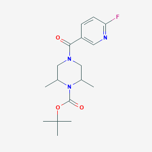 molecular formula C17H24FN3O3 B2842845 Tert-butyl 4-(6-fluoropyridine-3-carbonyl)-2,6-dimethylpiperazine-1-carboxylate CAS No. 2094897-72-8