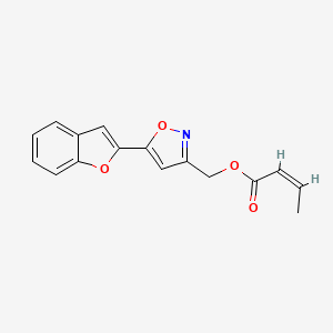 molecular formula C16H13NO4 B2842847 [5-(1-benzofuran-2-yl)-1,2-oxazol-3-yl]methyl (2Z)-but-2-enoate CAS No. 1212764-88-9