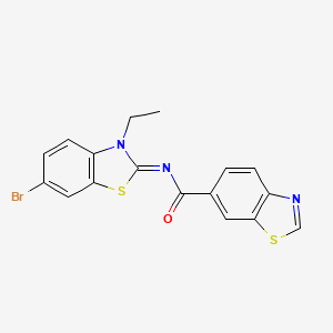 (E)-N-(6-bromo-3-ethylbenzo[d]thiazol-2(3H)-ylidene)benzo[d]thiazole-6-carboxamide